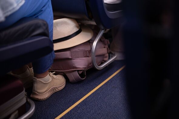 Underseat on a plane