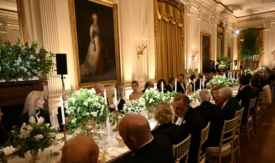 A glitzy dinner was served