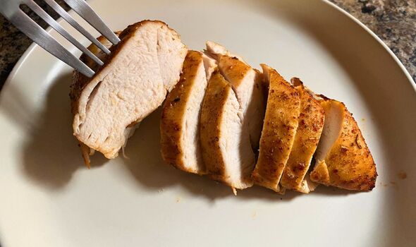 Air fryer-cooked chicken