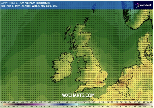 Weather map for Wednesday, May 20