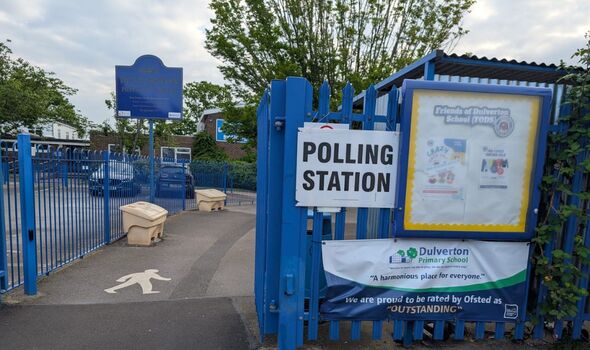 A view of a voting station in the London Borough of Bexley