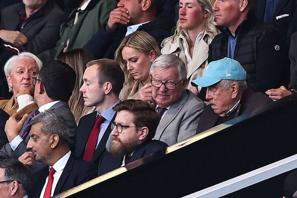 Sir Alex Ferguson in the Old Trafford stands