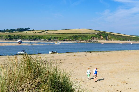 Beach on the camel estuary at Rock.