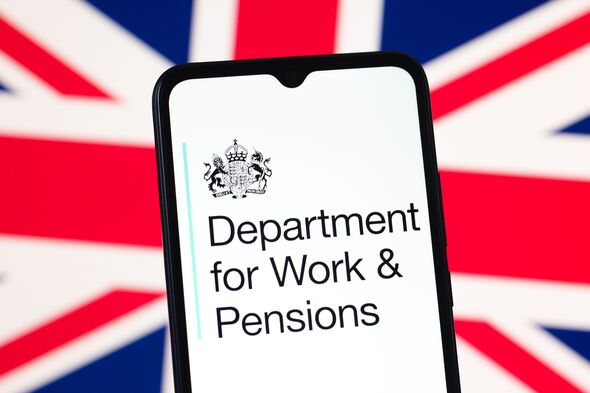 Phone with Department for Work and Pensions logo