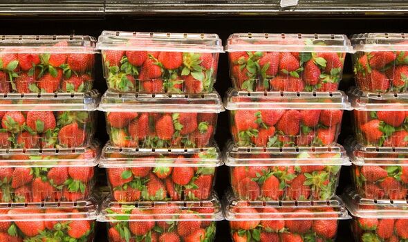 Strawberries at the supermarket
