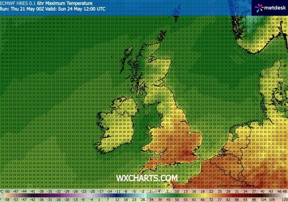 Hot weather map