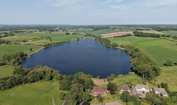 Overhead shot of Pickmere Lake.
