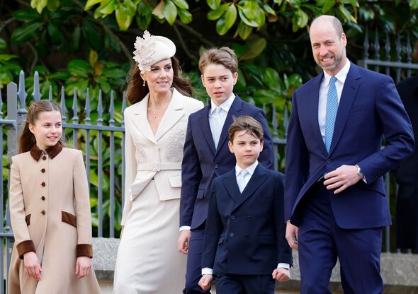 Kate and William pictured with their children last month