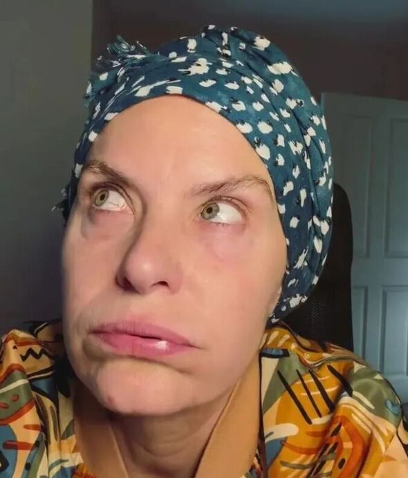Close up of Tracy Shaw looking emotional as she speaks on Instagram