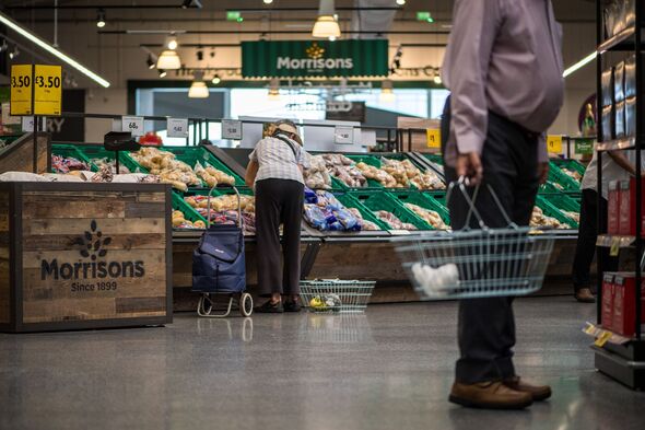 People in Market Street aisle in Morrisons