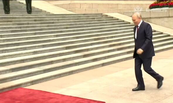 Putin appeared to be walking awkwardly