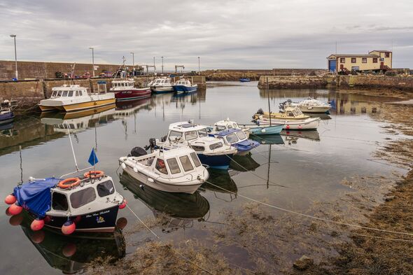 Boats in the harbour of St Abbs, Scotland, UK