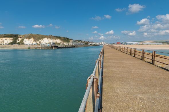 Entrance to Newhaven Harbour, East Sussex, UK
