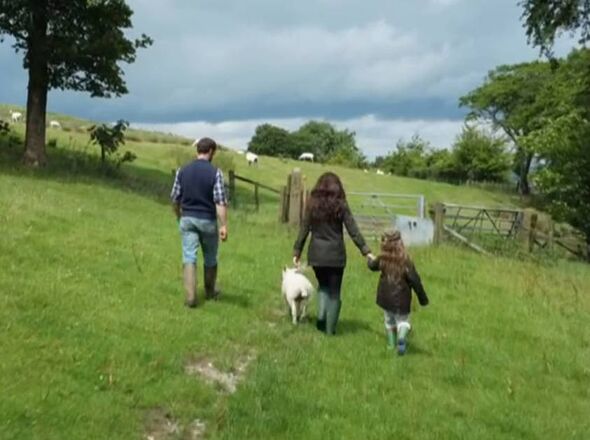 The family walked Aga to join the flock and it was an emotional moment