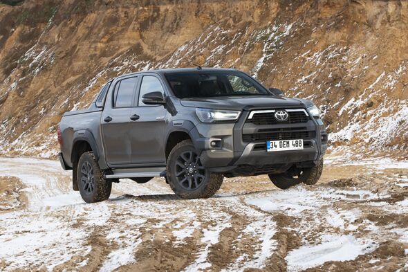 Toyota Hilux on a gravel road