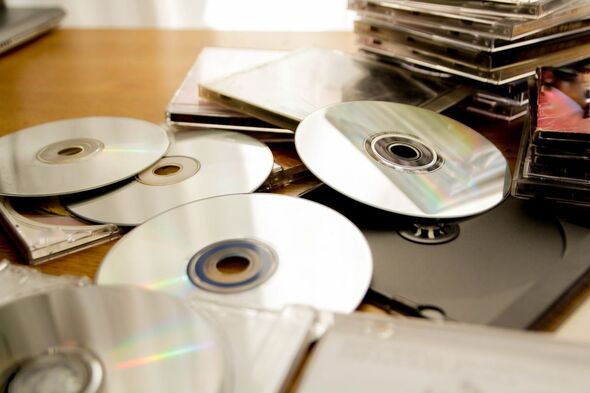 CDs on the floor