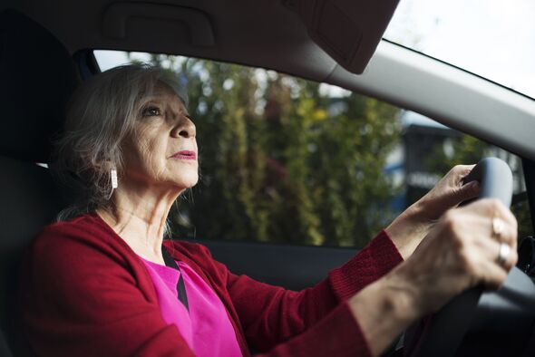 Mature woman driving