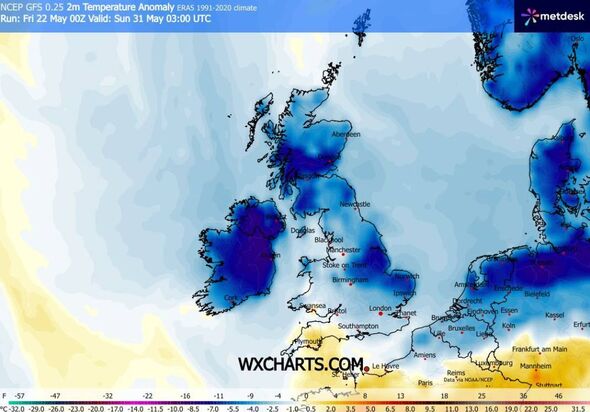 UK weather map