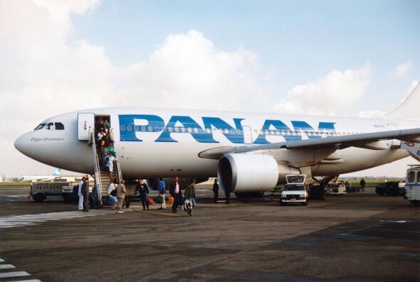 Passengers deboarding Pan American flight in Brussels, Zaventm Airport