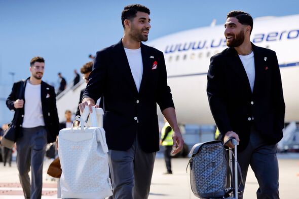 Members of the Iranian national soccer team including midfielder Alireza Jahanbakhsh