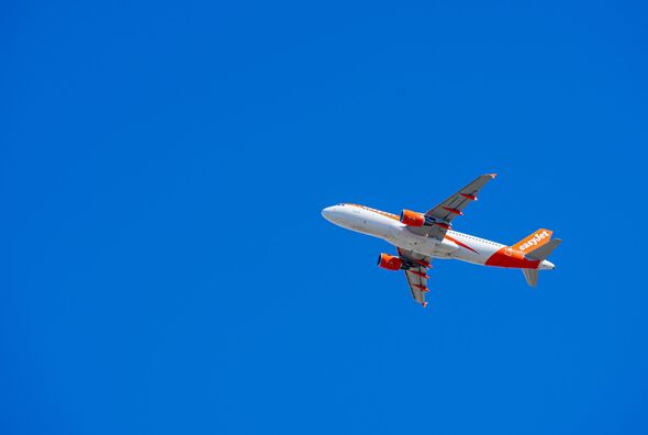 Low angle view of starting Easyjet Airbus