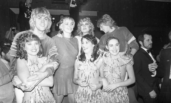 Bucks Fizz and Sheeba pose together during the 1981 Eurovision Song Contest