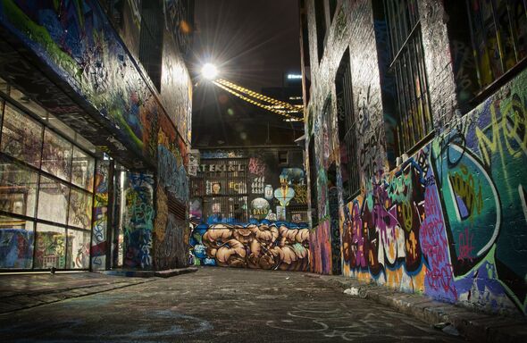 Hosier Lane Graffiti at Night