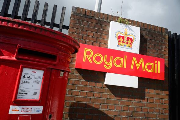 Royal Mail logo is seen outside a sorting office