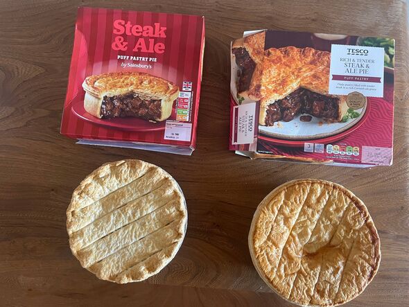 Sainsburys and Tesco's steak pies