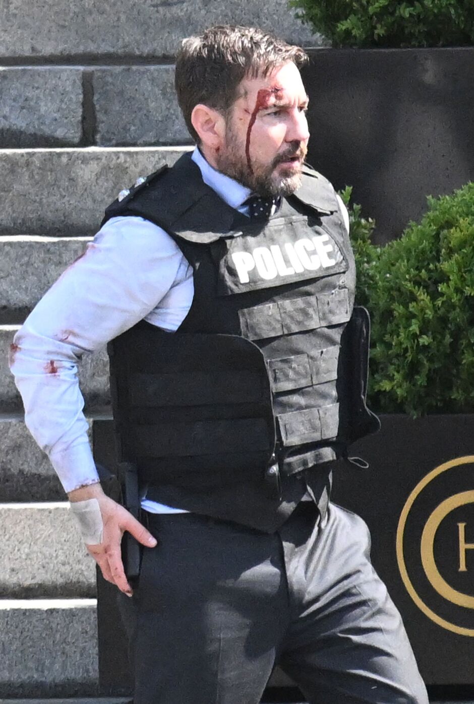 Martin Compston covered in blood