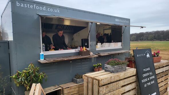 A burger van at Clarkson's Farm