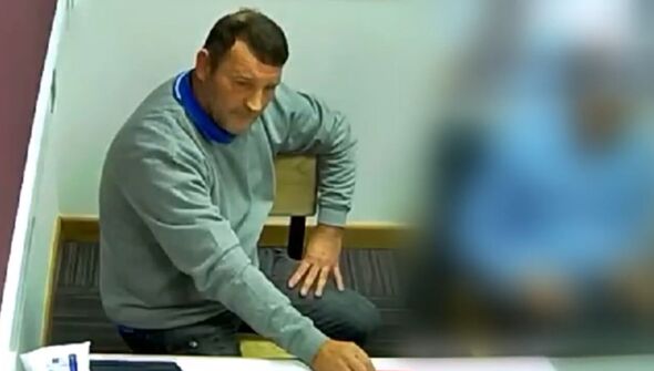Paul Quinn during a police interview