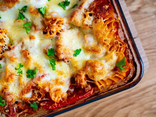 Pasta in a casserole dish