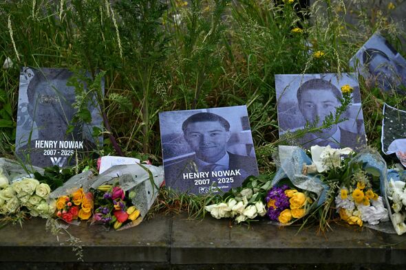 Floral tributes for Henry Nowak are pictured outside of Portswood Police Station