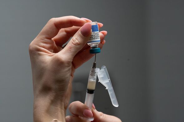 Measles, mumps and rubella vaccine being prepared