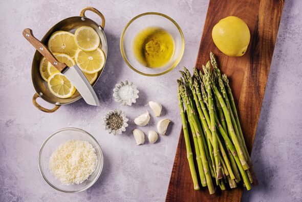Lemon Roasted Asparagus Flat Lay