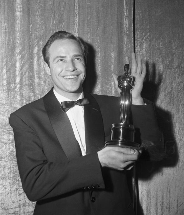 Marlon Brando with his Oscar award