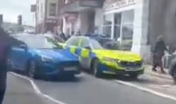 A police car in Longton