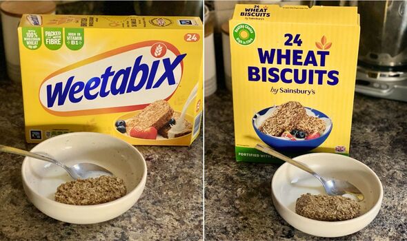 Weetabix and Sainsbury's wheat biscuits