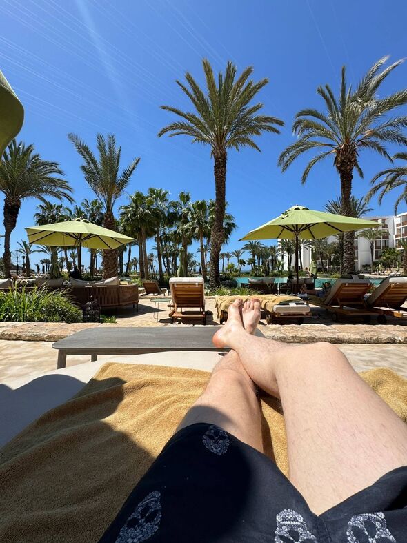 Rob relaxing at the spa he found in Morocco