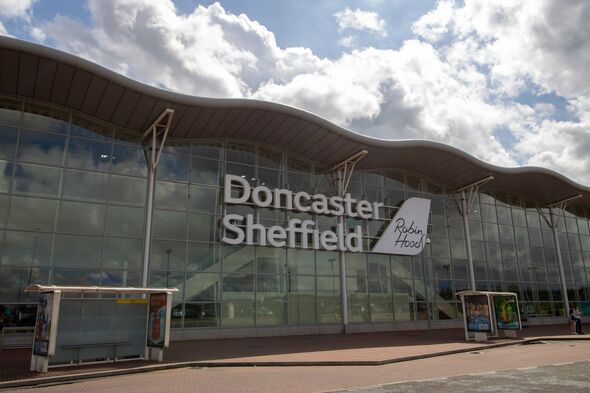 Doncaster UK, 18th August 2019: The Doncaster Sheffield Robin Hood international airport, outside the front entrance taken on a part cloudy sunny day.