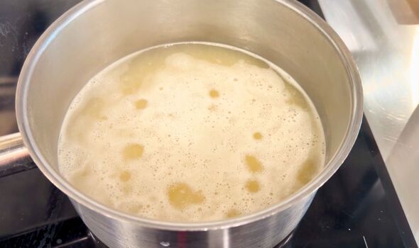Rice cooking on hob