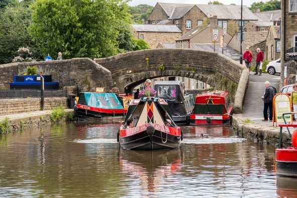 Canal boats in Skipton, Yorkshire