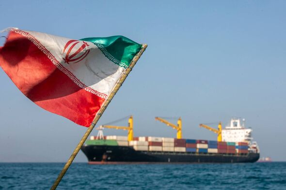 An Iranian flag flutters in the wind