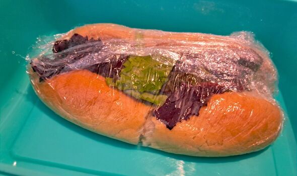 Picture of sandwich wrapped in clingfilm