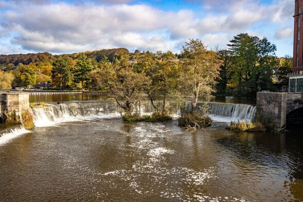 Horseshoe Weir at Belper Mill on Bridge Foot in Derbyshire, England