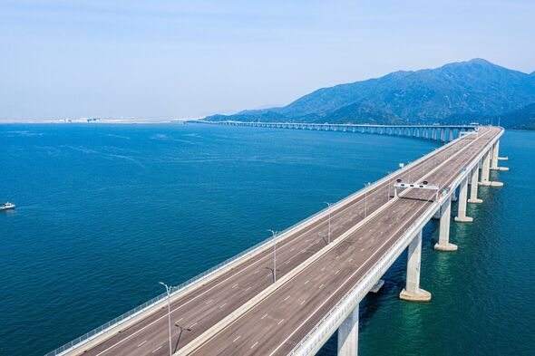 Drone view ofThe Hong Kong–Zhuhai–Macau Bridge