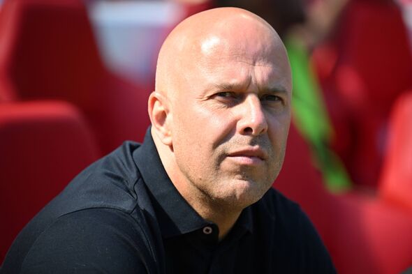 Arne Slot looks on during a game at Anfield.