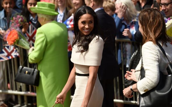 Meghan Markle during a trip to Chester with Queen Elizabeth in 2018