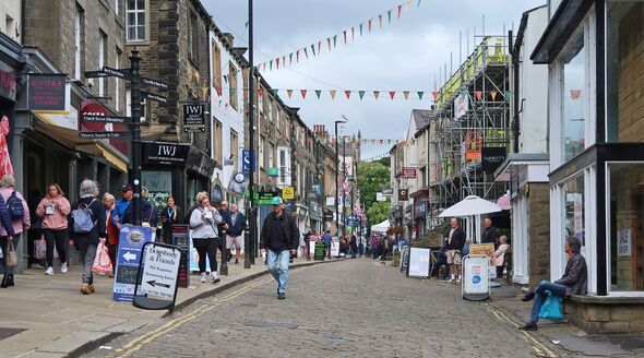 Heritage shopping on Sheep Street, Skipton, Yorkshire